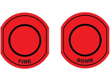 Fire & bomb button collar repro artwork